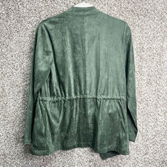 Blank NYC Jacket Women’s Small Green Faux Suede Drape Open Front - Picture 5 of 9